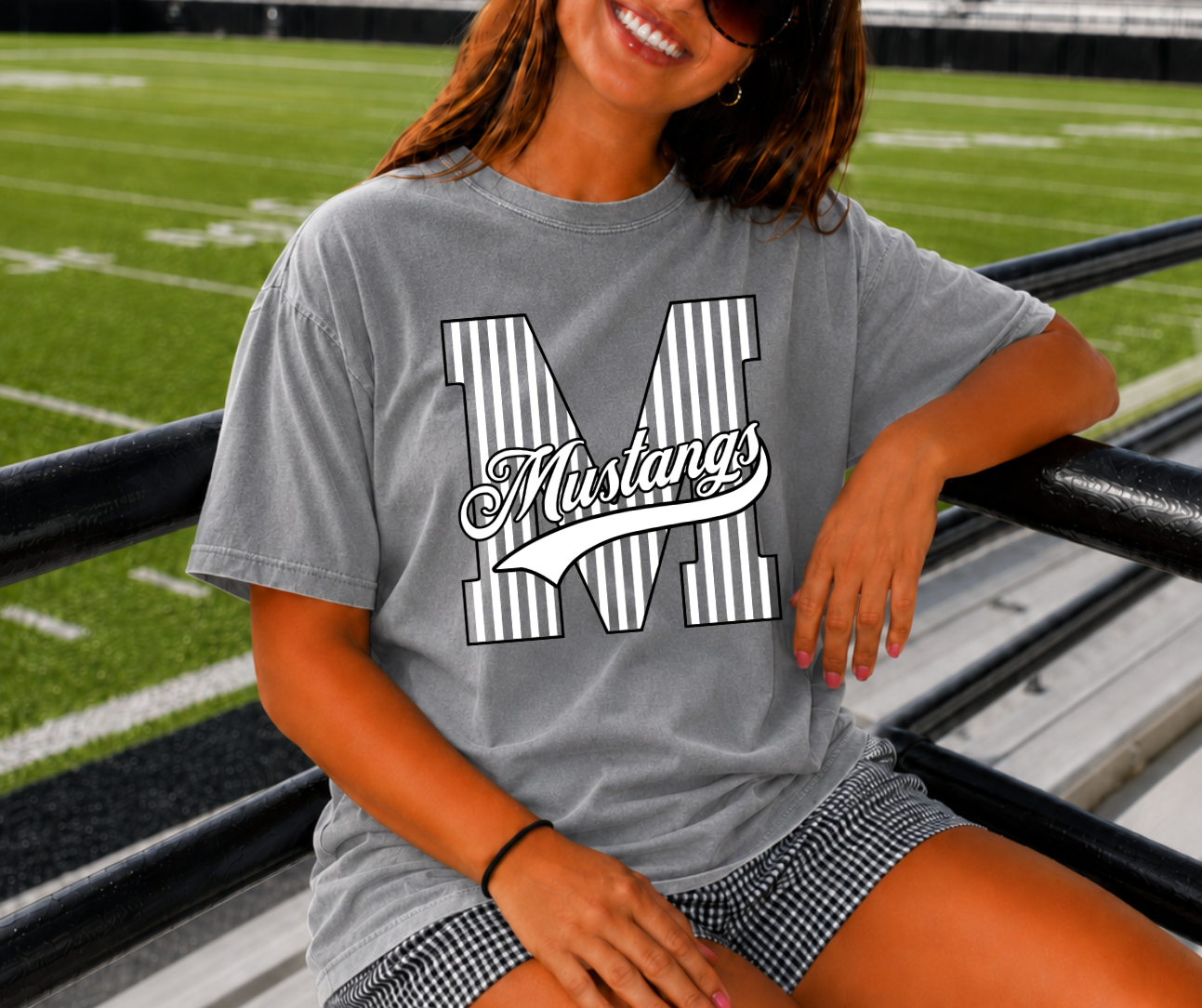 Macksville Mustangs | Vintage Script Spirit Tee - Bella+Canvas