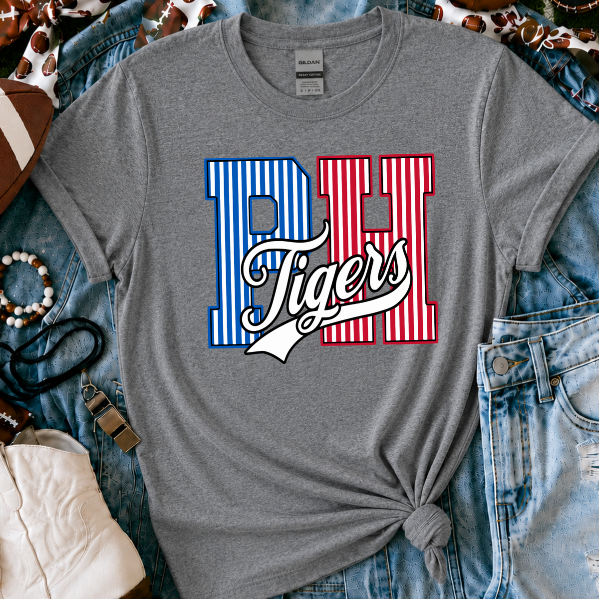 Pawnee Heights Tigers - Blue/Red/White