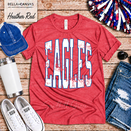 Ellinwood Eagles — Block Blue Outline
