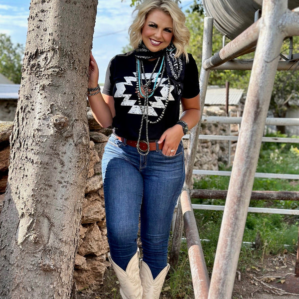 Durango Aztec Vneck Tee