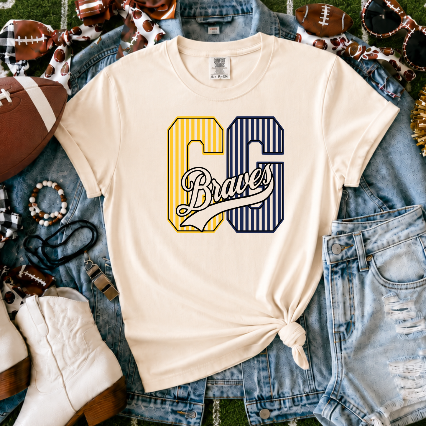 Council Grove Braves | Vintage Script Spirit Tee (Bella Canvas)