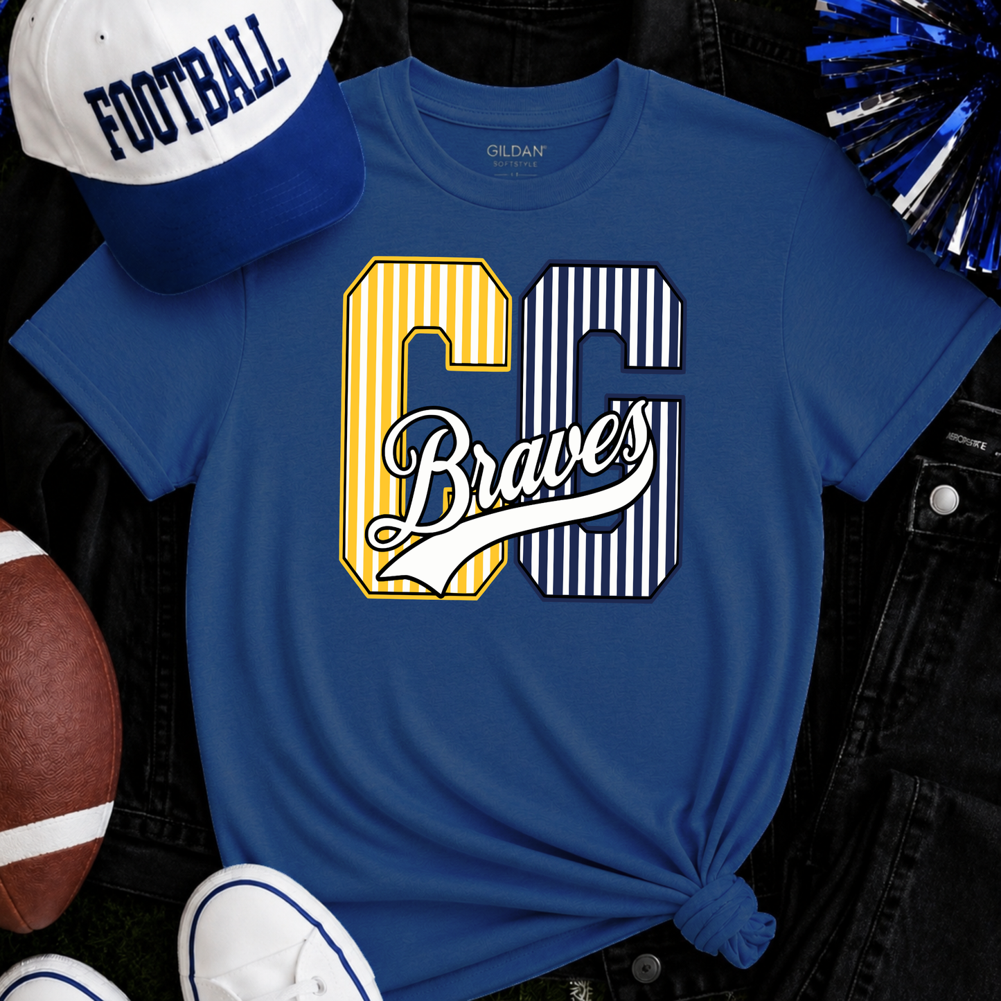 Council Grove Braves | Vintage Script Spirit Tee (Bella Canvas)