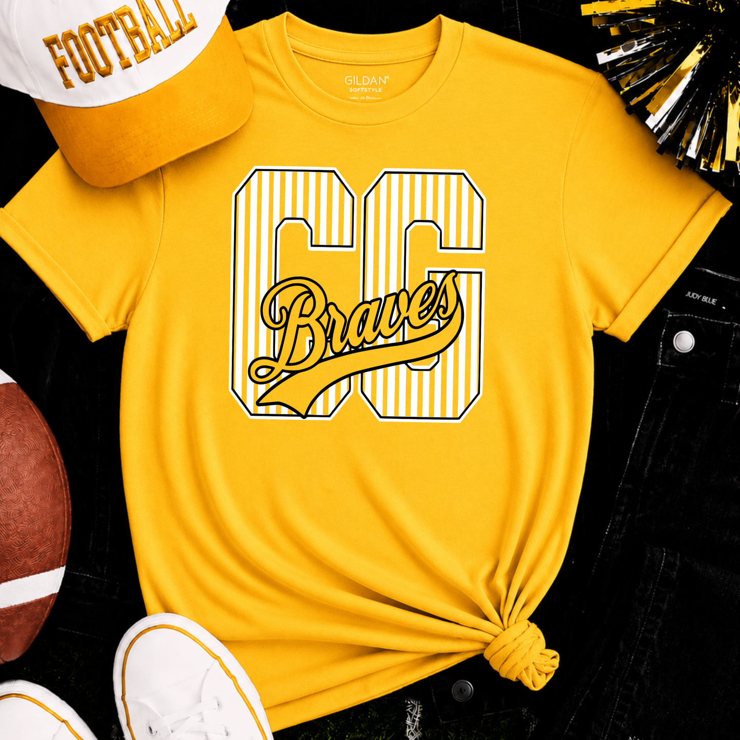 Council Grove Braves | Vintage Script Spirit Tee (Bella Canvas)