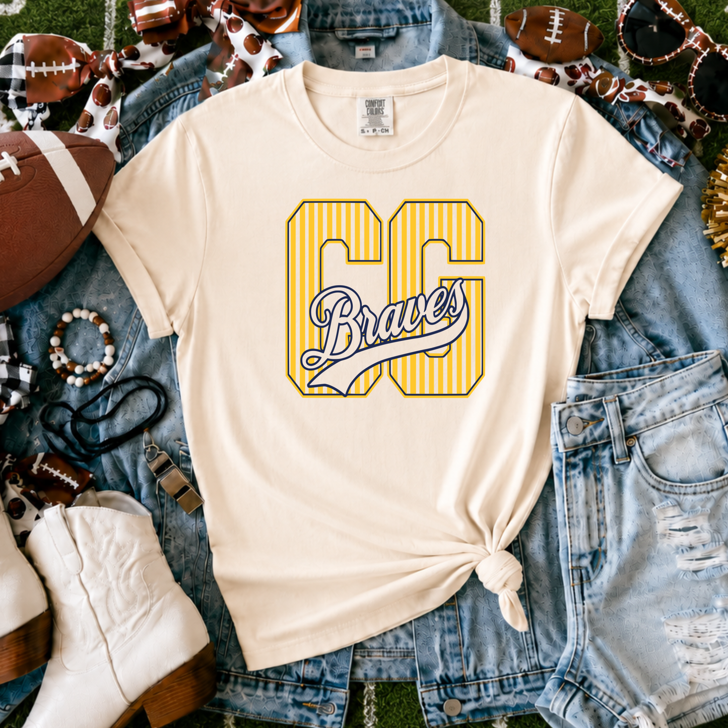 Council Grove Braves | Vintage Script Spirit Tee (Bella Canvas)