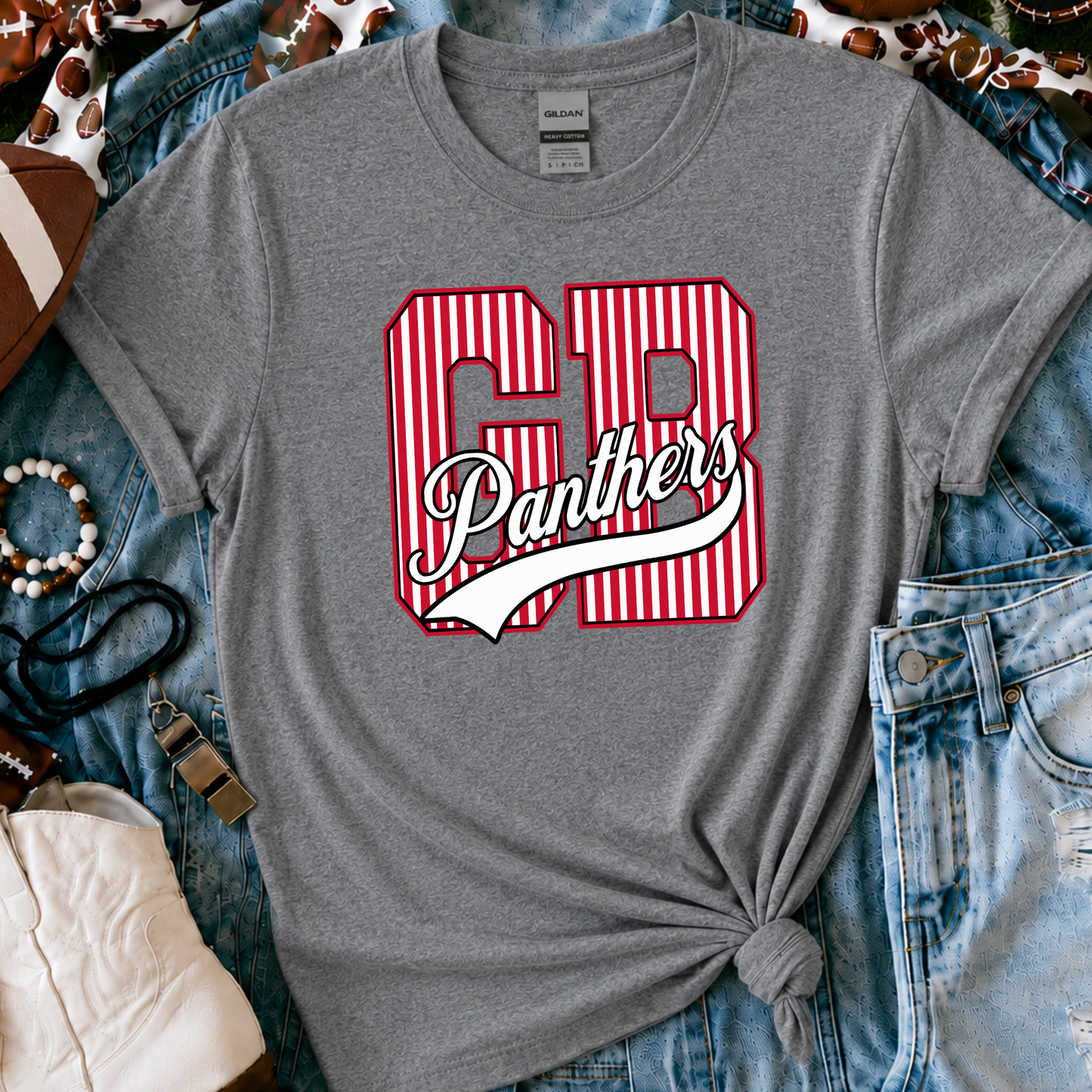 Great Bend Panthers | Vintage Script Spirit Tee - Bella+Canvas