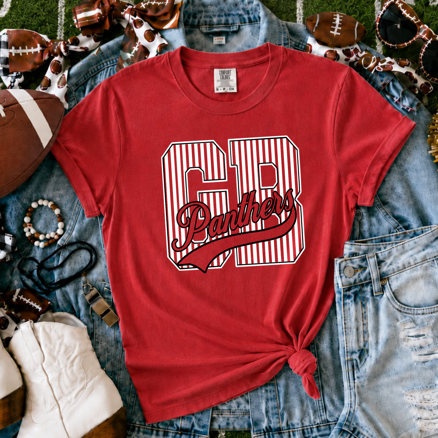 Great Bend Panthers | Vintage Script Spirit Tee - Bella+Canvas