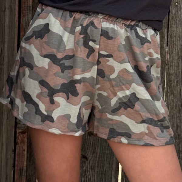 Camo Print Shorts