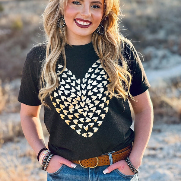 Tiny Hearts in Gold Foil Tee