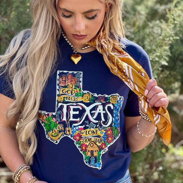 Callie Ann Stelter God Bless Texas Tee