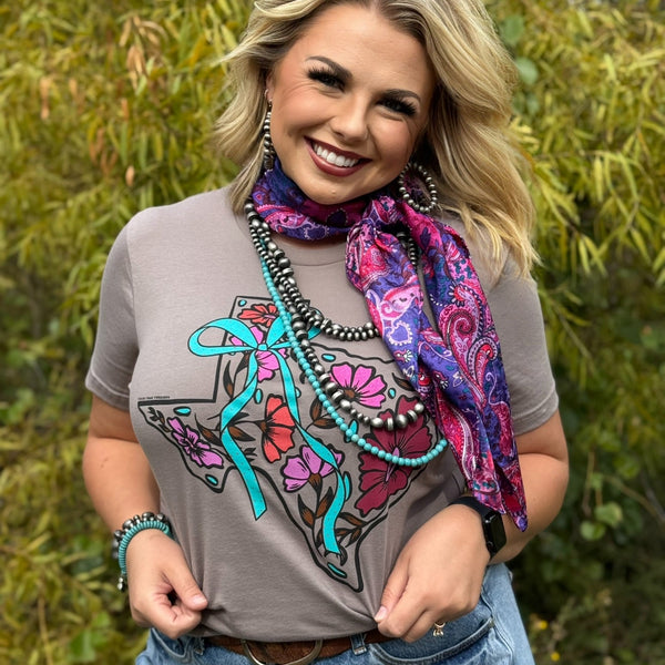 Lauren's Floral Texas on Pebble Tee