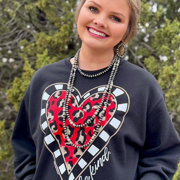 Be Kind Leopard Heart Sweatshirt
