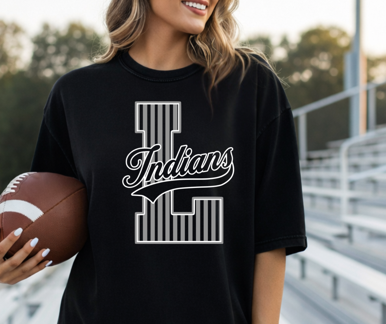 Larned Indians | Vintage Script Spirit Tee - Bella+Canvas
