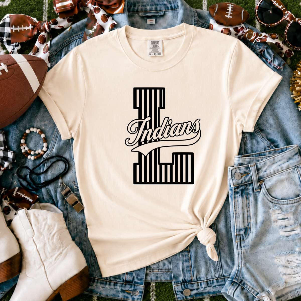 Larned Indians | Vintage Script Spirit Tee - Bella+Canvas