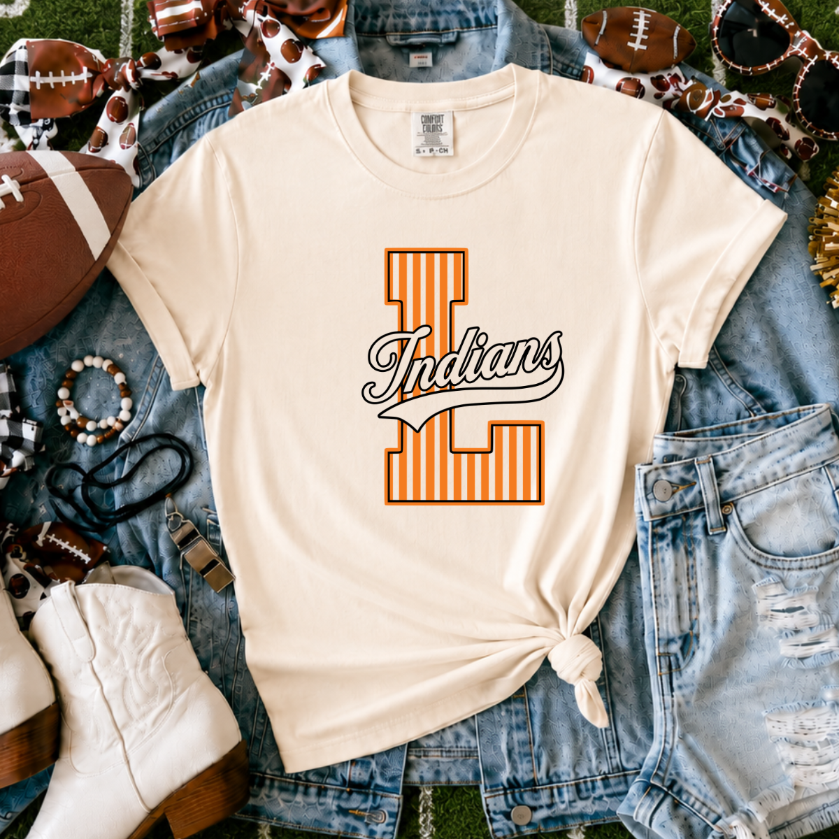 Larned Indians | Vintage Script Spirit Tee - Bella+Canvas