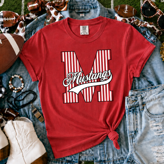 Macksville Mustangs | Vintage Script Spirit Tee - Bella+Canvas