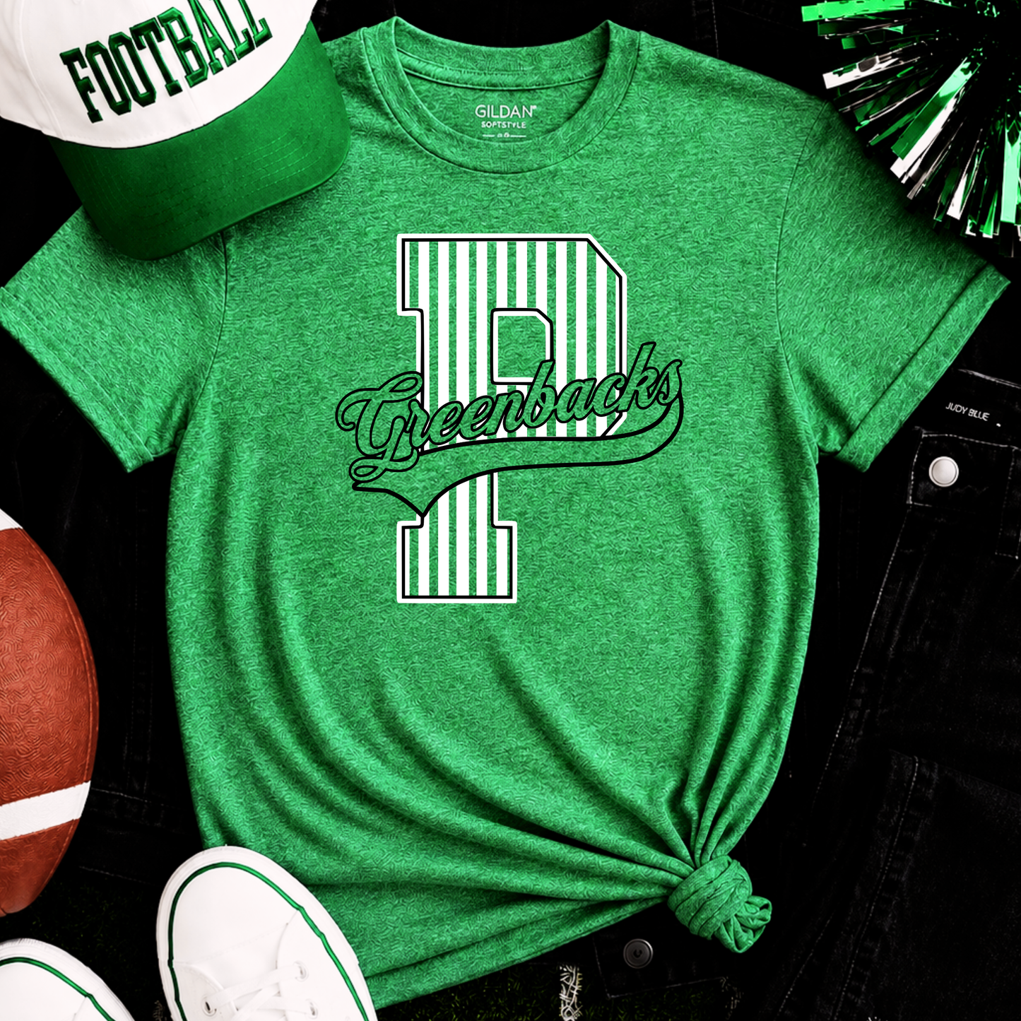 Pratt Greenbacks | Vintage Script Spirit Tee (Bella Canvas)