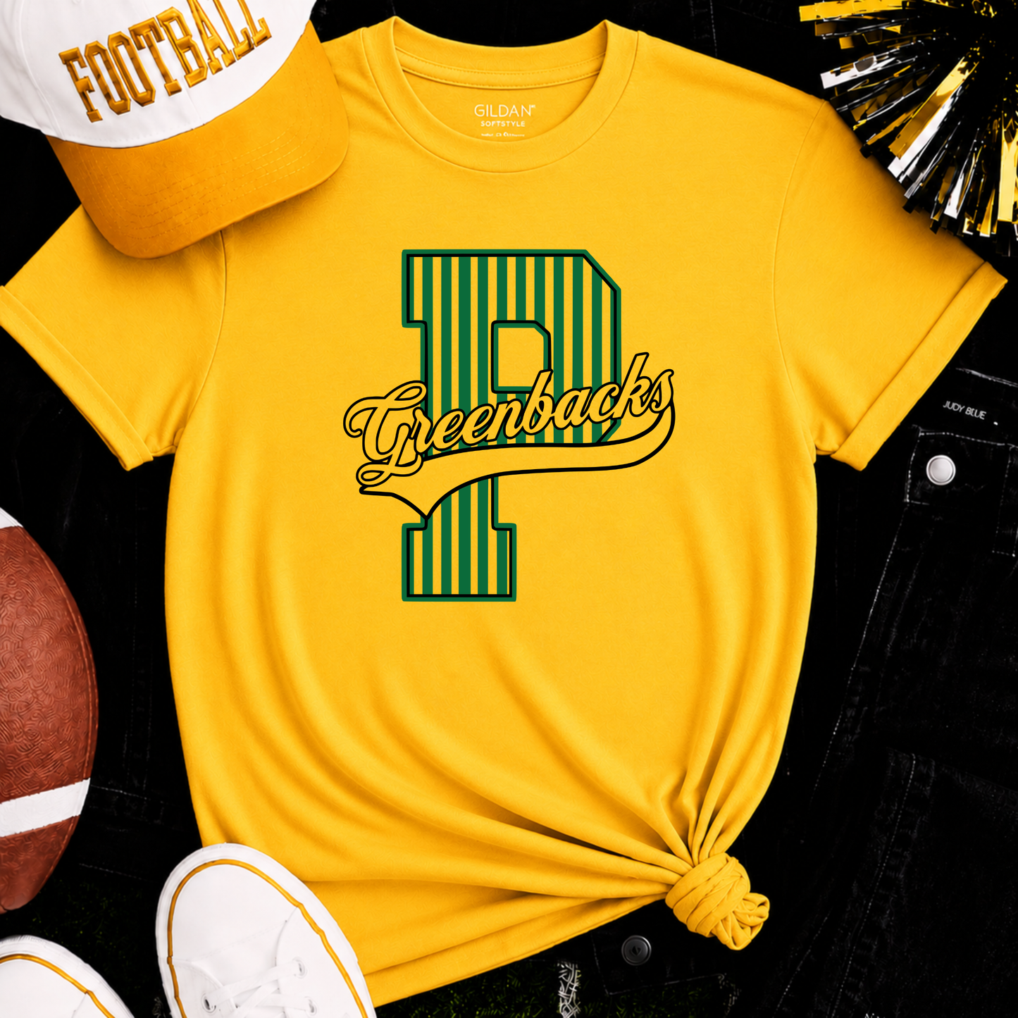 Pratt Greenbacks | Vintage Script Spirit Tee (Bella Canvas)