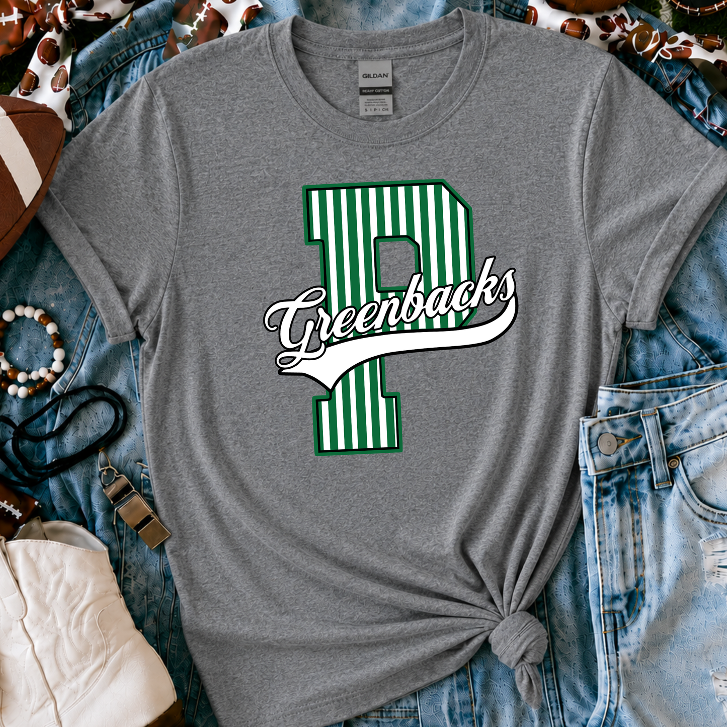 Pratt Greenbacks | Vintage Script Spirit Tee (Bella Canvas)