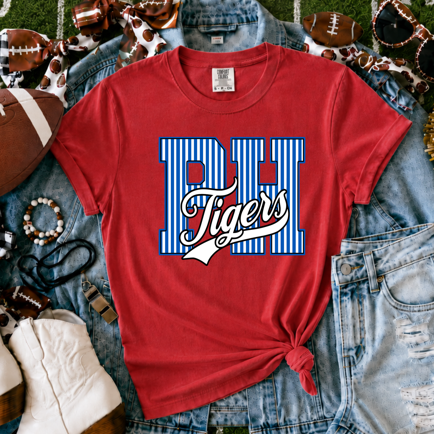 Pawnee Heights Tigers | Vintage Script Spirit Tee - Bella+Canvas