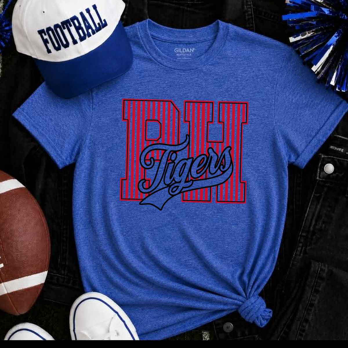 Pawnee Heights Tigers | Vintage Script Spirit Tee - Bella+Canvas