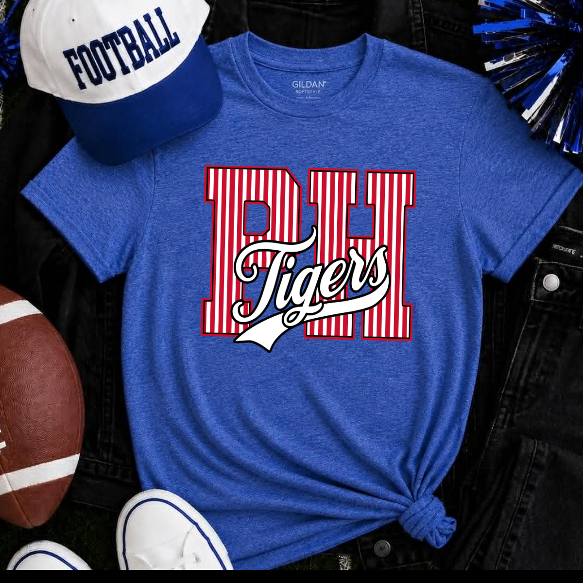 Pawnee Heights Tigers | Vintage Script Spirit Tee - Bella+Canvas