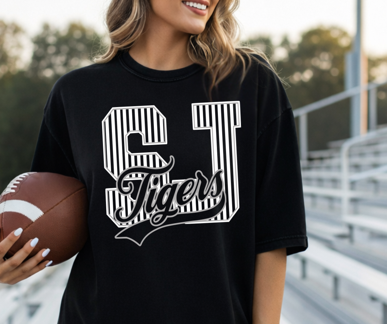 St. John Tigers | Vintage Script Spirit Tee (Bella Canvas)