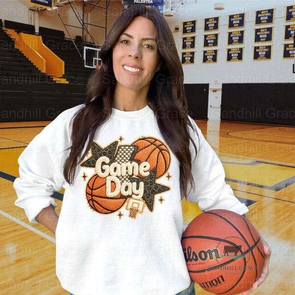 YOUTH Faux Yarn Game Day Basketball Retro