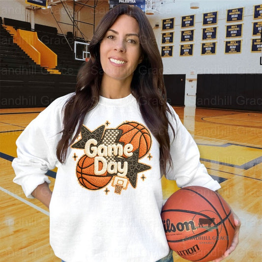 YOUTH Faux Yarn Game Day Basketball Retro