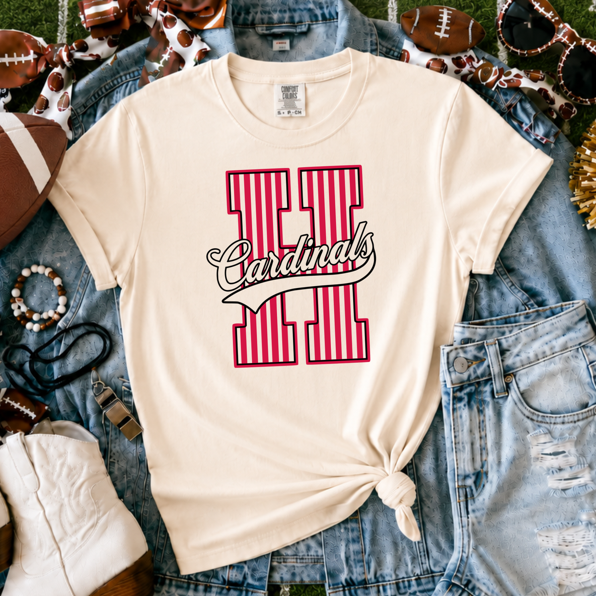 Hoisington Cardinals two color design on ivory tee